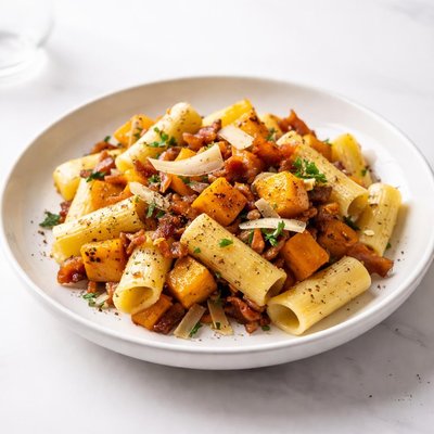 Image of Roasted Butternut Squash and Bacon Pasta