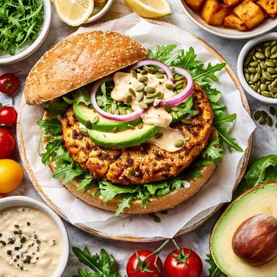 Image of Roasted Butternut Squash Quinoa Veggie Burger