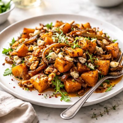 Image of Roasted Butternut Squash with Caramelized Onions Gorgonzola and