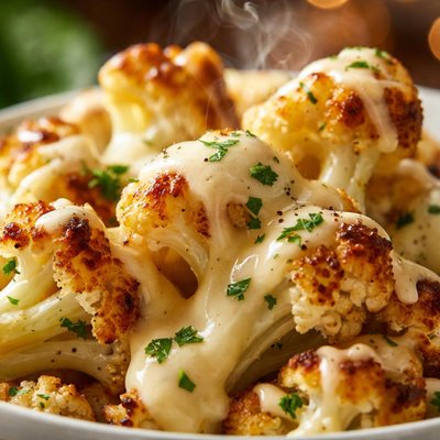 Image of Roasted Cauliflower with Cheese Sauce
