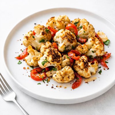 Image of Roasted Cauliflower with Garlic Red Peppers