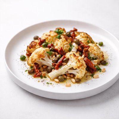 Image of Roasted Cauliflower with Sun Dried Tomatoes Capers