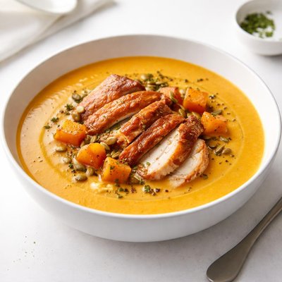 Image of Roasted Chicken and Butternut Squash Soup