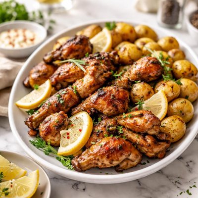 Image of Roasted Chicken Nibbles and Potatoes with Lemon Flavours
