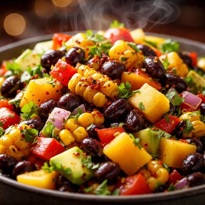 Image of Roasted Corn Black Bean and Mango Salad