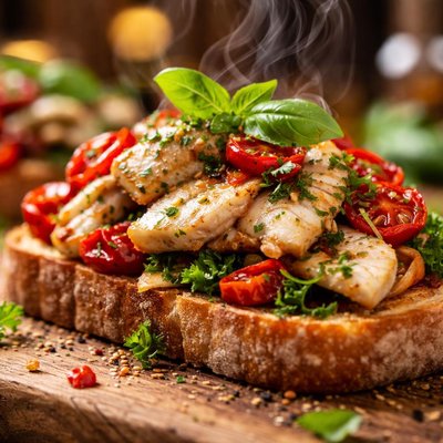 Image of Roasted Fish Bruschetta