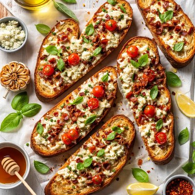 Image of Roasted Garlic Bread with Gorgonzola
