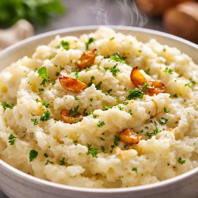 Image of Roasted Garlic Mashed Potatoes Lower Healthier Fat