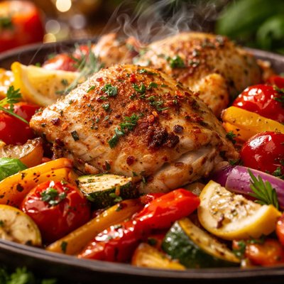 Image of Roasted Italian Chicken and Vegetables