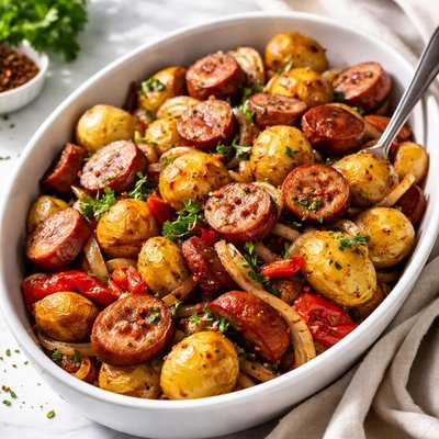Image of Roasted Kielbasa Potatoes