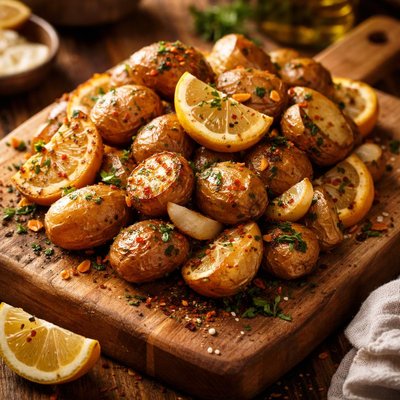Image of Roasted Lemon and Garlic Potatoes