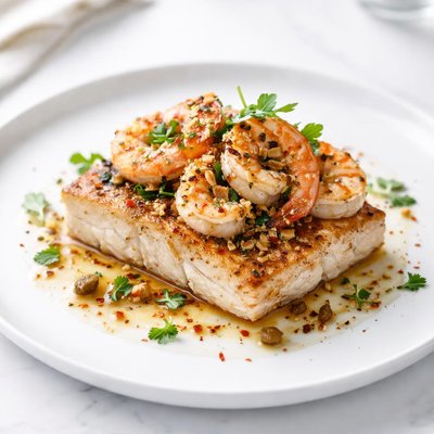 Image of Roasted Mahi Mahi and Shrimp with Garlic