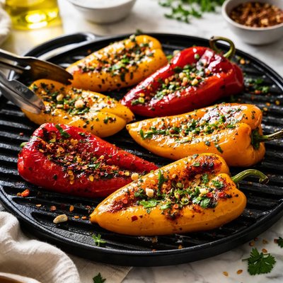 Image of Roasted Peppers on the Grill