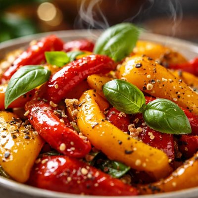 Image of Roasted Peppers with Basil