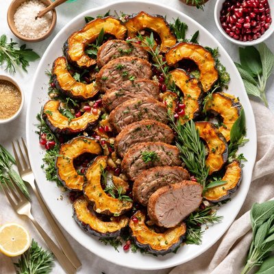 Image of Roasted Pork Tenderloin with Acorn Squash