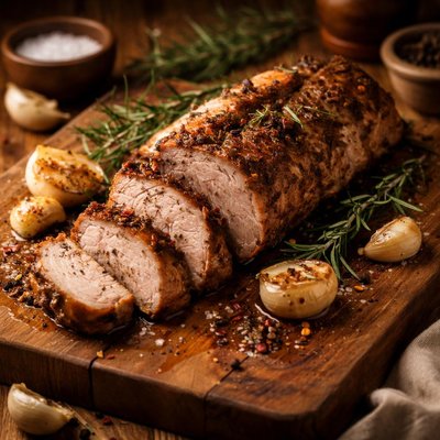 Image of Roasted Pork Tenderloin with Garlic