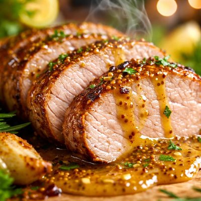 Image of Roasted Pork Tenderloin with Honey Mustard Sauce