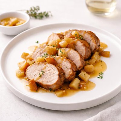 Image of Roasted Pork Tenderloins with Sweet Apple Gravy