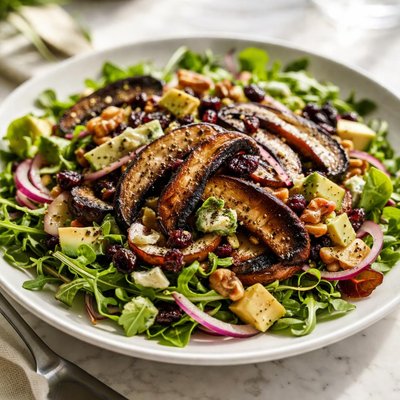 Image of Roasted Portobello Salad with Blue Cheese