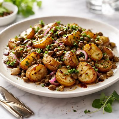 Image of Roasted Potato Salad with Capers and Balsamic Vinegar