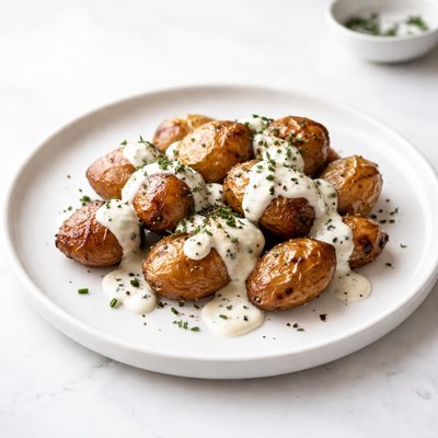 Image of Roasted Potatoes with Gorgonzola Cheese Sauce