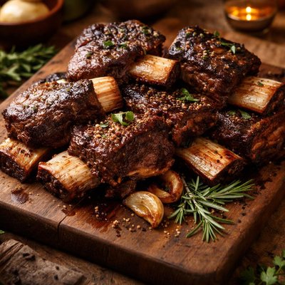 Image of Roasted Prime Rib Bones or Beef Short Ribs
