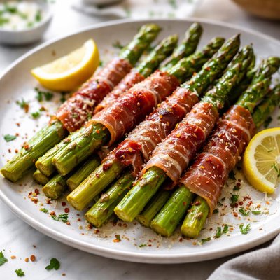 Image of Roasted Prosciutto Wrapped Asparagus