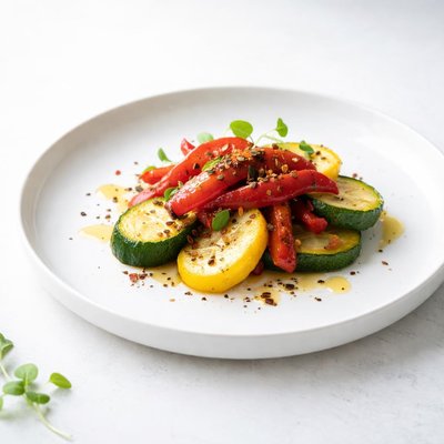 Image of Roasted Red Bell Pepper Zucchini Yellow Squash