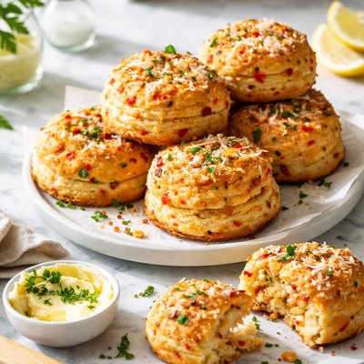 Image of Roasted Red Pepper and Parmesan Biscuits