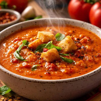 Image of Roasted Red Pepper and Tomato Soup