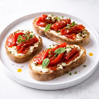 Image of Roasted Red Pepper Toasts