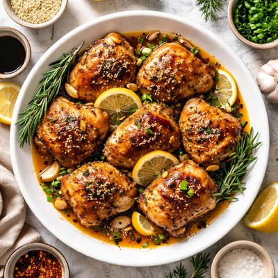Image of Roasted Rosemary Chicken with Lemon Soy Sauce