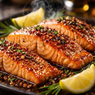 Image of Roasted Salmon Fillets with Irish Whiskey