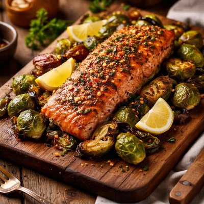 Image of Roasted Salmon with Brussel Sprouts