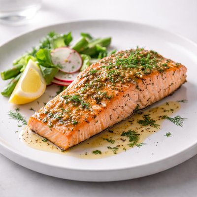 Image of Roasted Salmon with Mustard Dill Glaze