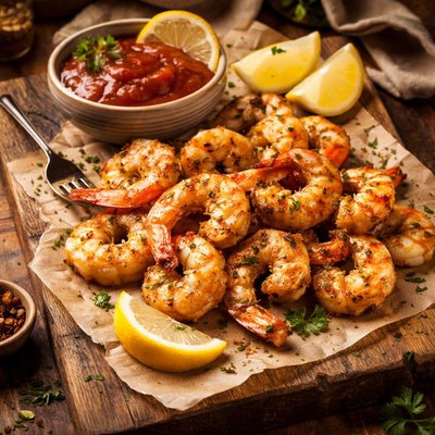 Image of Roasted Shrimp and Cocktail Sauce