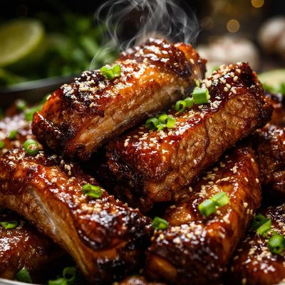 Image of Roasted Spareribs with Honey and Soy