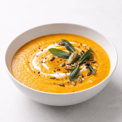 Image of Roasted Squash and Garlic Soup with Sage