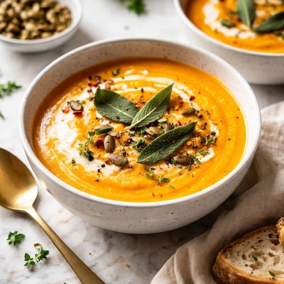 Image of Roasted Squash and Sweet Potato Soup