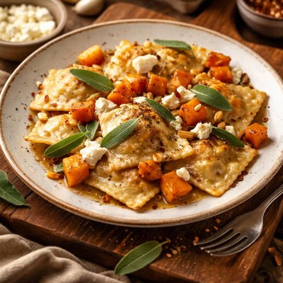 Image of Roasted Sweet Potato and Feta Ravioli