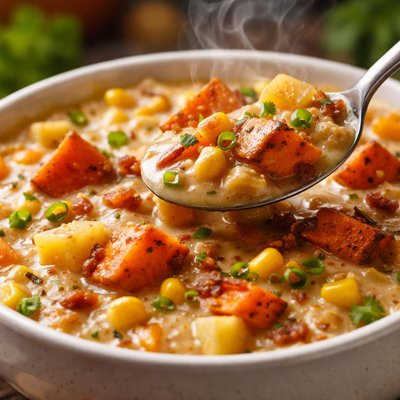 Image of Roasted Sweet Potato Corn Chowder