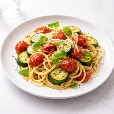 Image of Roasted Tomato and Zucchini Pasta
