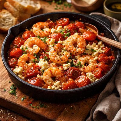 Image of Roasted Tomatoes with Shrimp and Feta