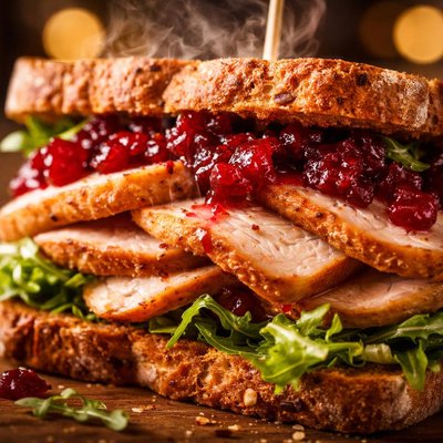 Image of Roasted Turkey and Cranberry Chutney Sandwich