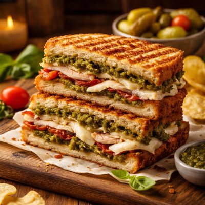 Image of Roasted Turkey Pesto Panini