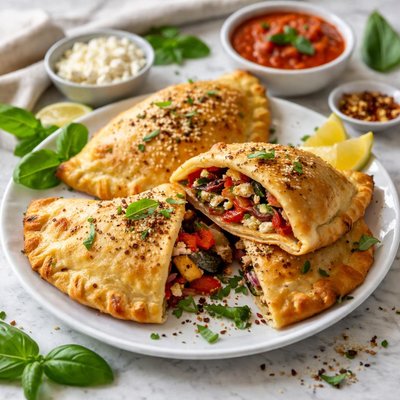Image of Roasted Vegetable and Feta Calzones