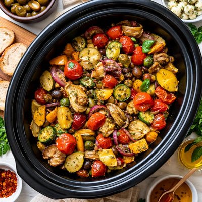 Image of Roasted Vegetable Antipasto Crock Pot