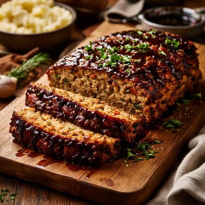Image of Roasted Vegetable Meatloaf with Balsamic Glaze