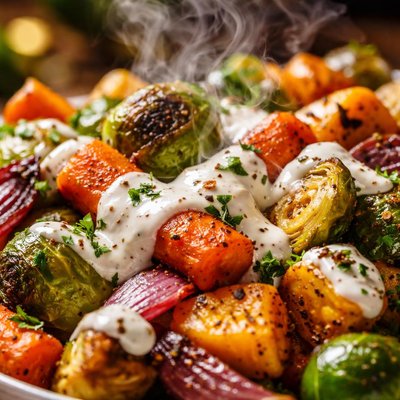 Image of Roasted Vegetables with Horseradish Dressing