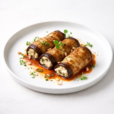Image of Rolled Stuffed Eggplant Aubergine